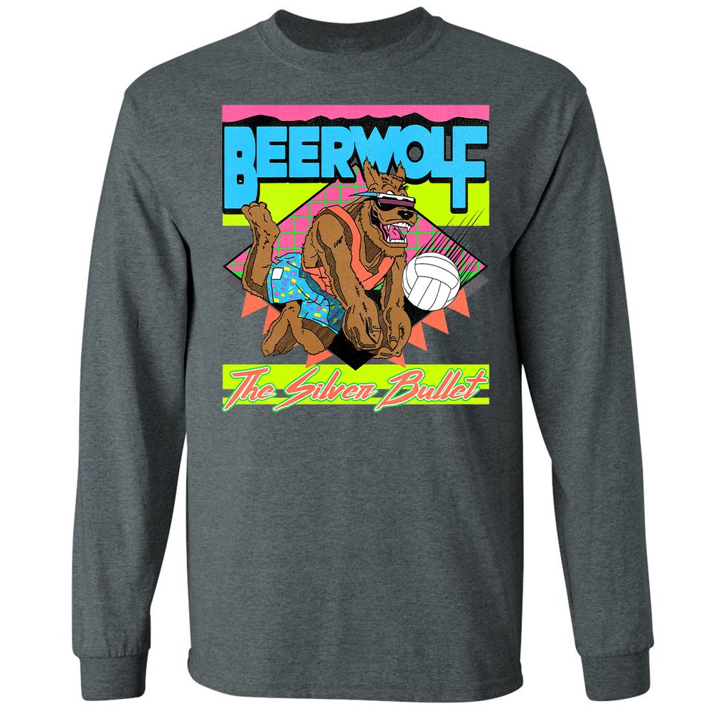 Retro Beach Wolf - Dark Heather - 15