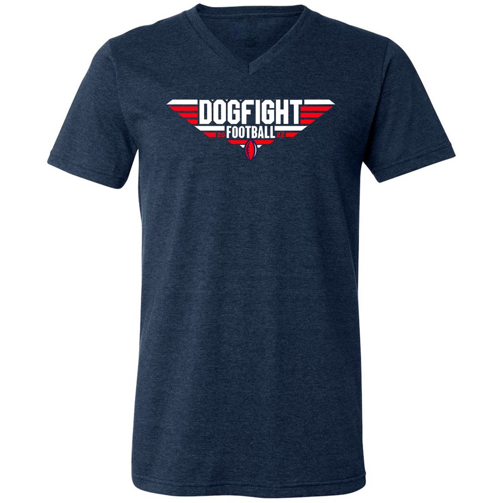 Unisex V-Neck T-Shirt - 6KJ4UUPV - Heather Navy - 15