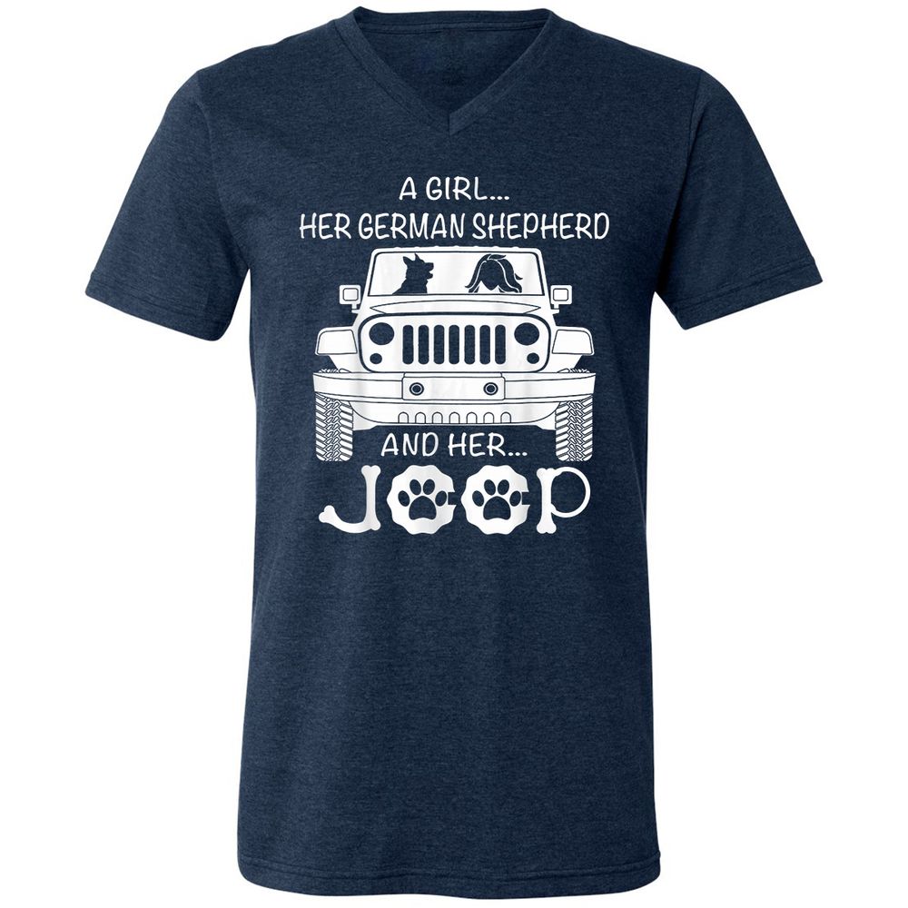Unisex V-Neck T-Shirt - FRBZ83GP - Heather Navy - 15