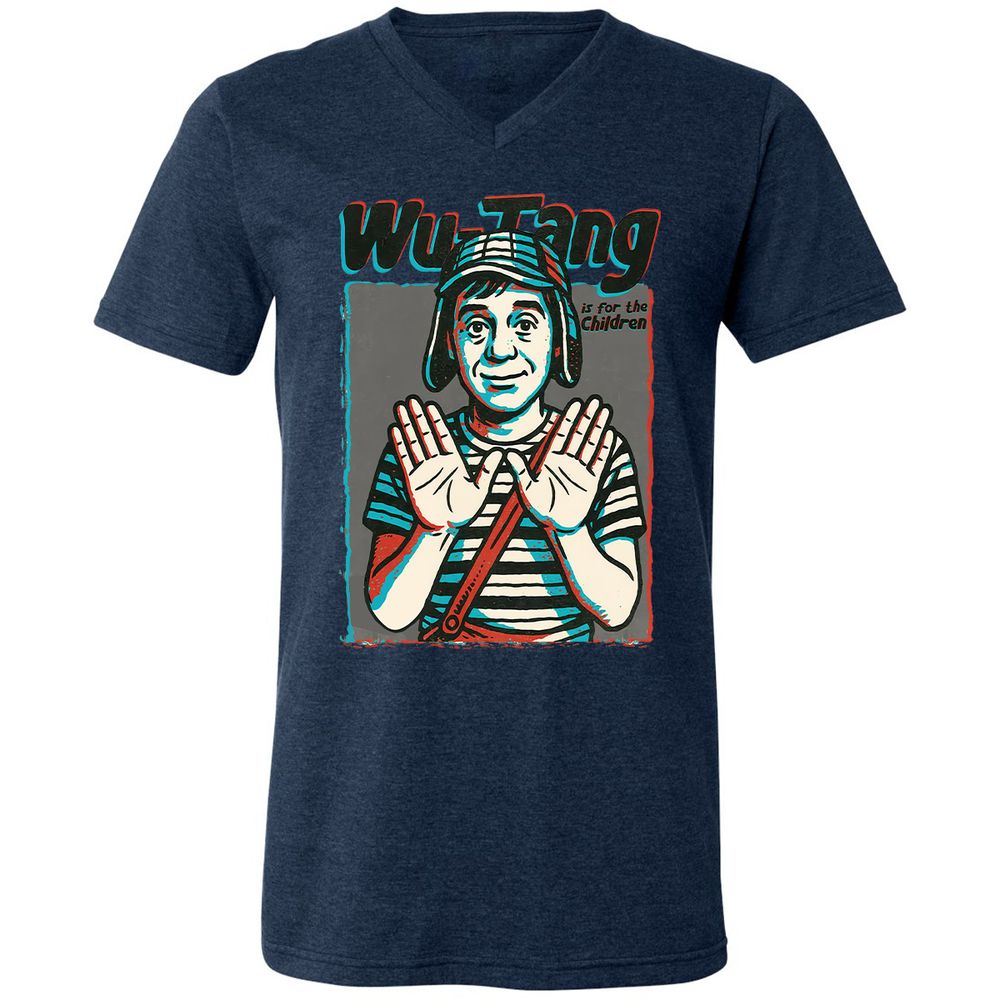 Unisex V-Neck T-Shirt - RCRFVV29 - Heather Navy - 15