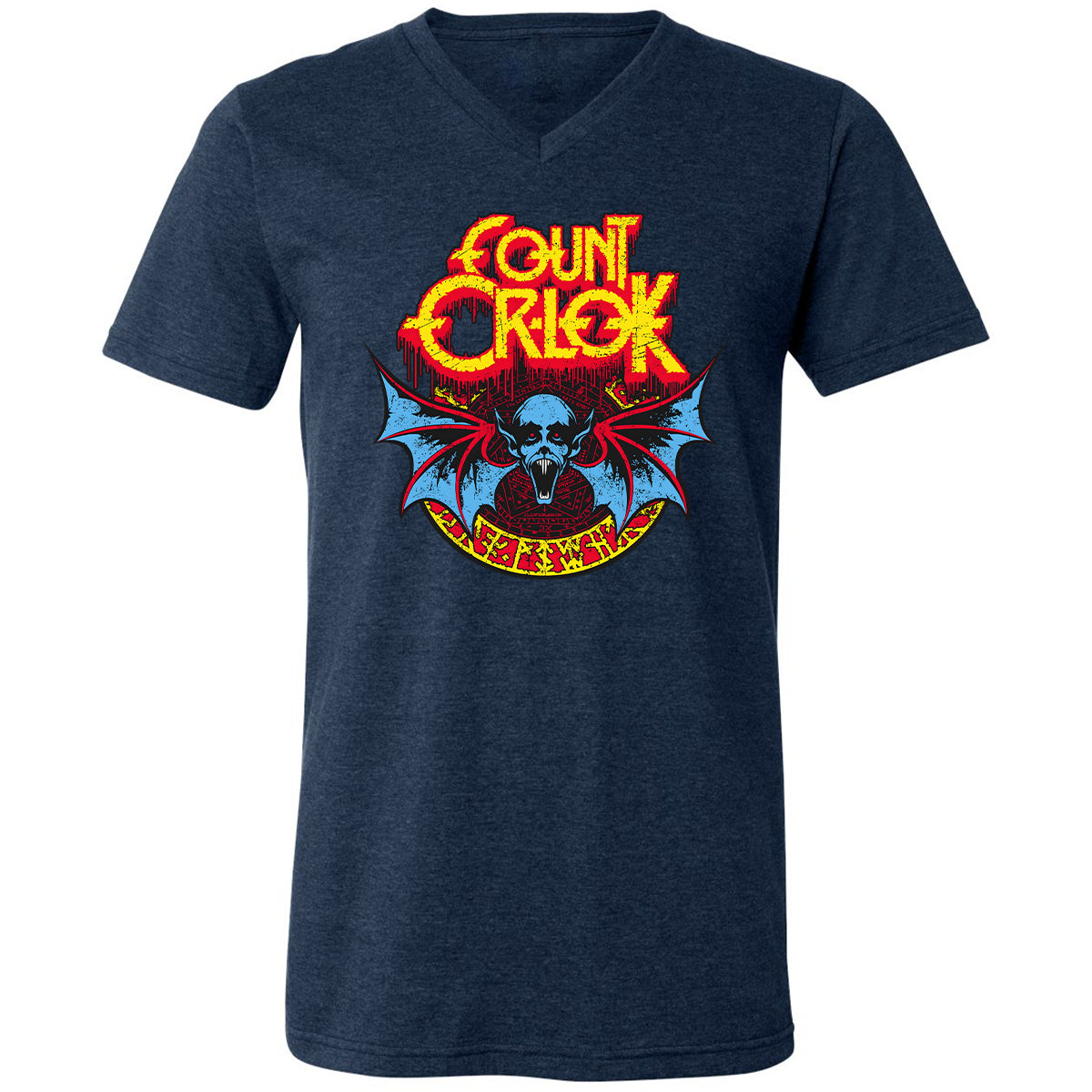 Unisex V-Neck T-Shirt - YWQ2NFPK - Heather Navy - 15