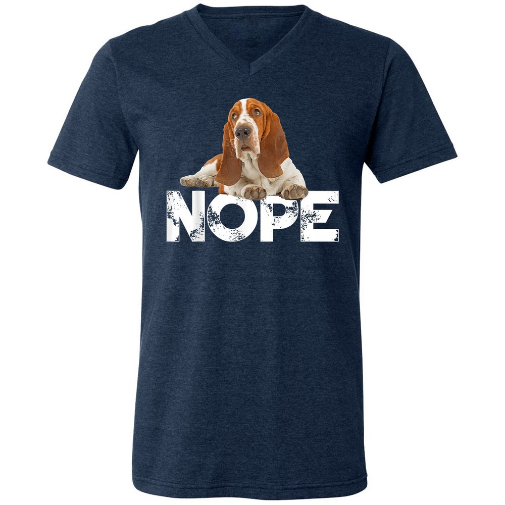 Unisex V-Neck T-Shirt - HERJXGF6 - Heather Navy - 15