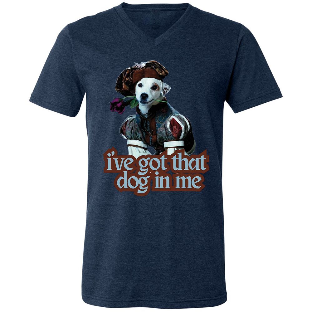 Unisex V-Neck T-Shirt - YV8R6QRA - Heather Navy - 15