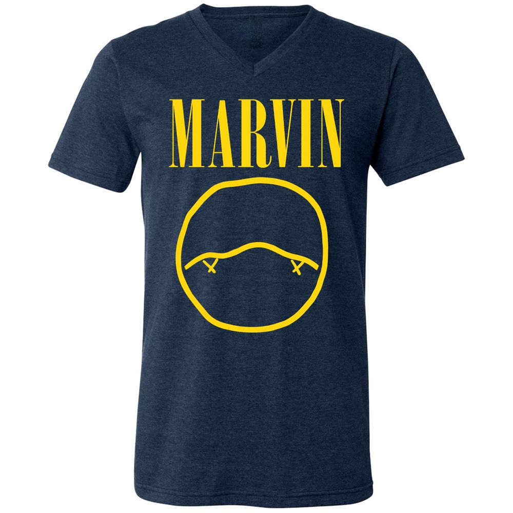 Unisex V-Neck T-Shirt - AV1R88QB - Heather Navy - 15