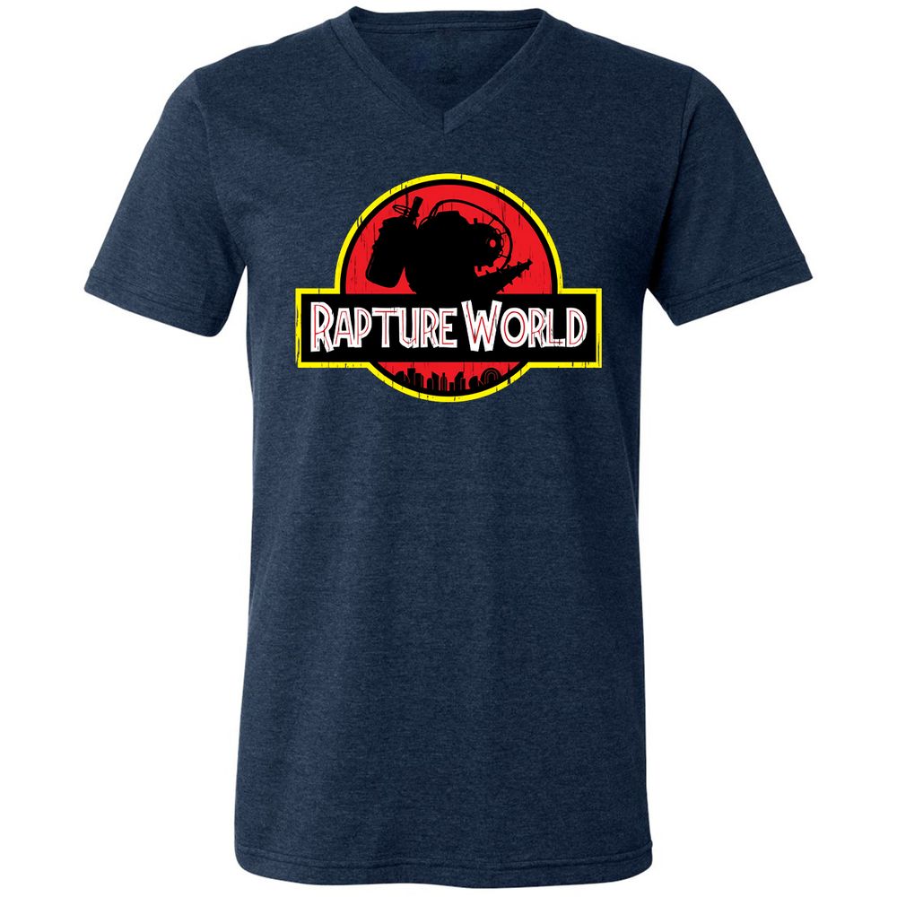 Unisex V-Neck T-Shirt - F4FF44VJ - Heather Navy - 15