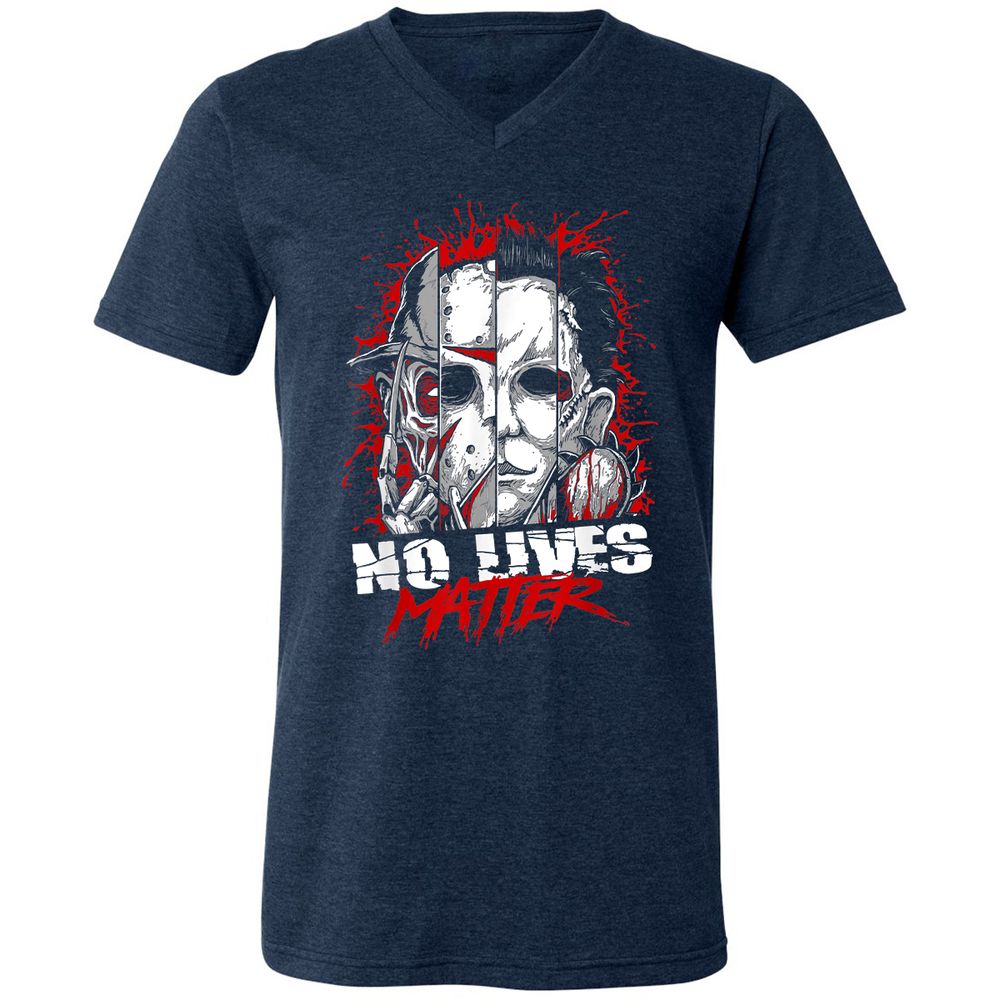 Unisex V-Neck T-Shirt - RLF9DXWE - Heather Navy - 15