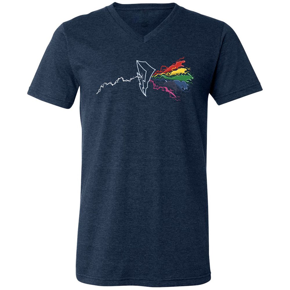 Unisex V-Neck T-Shirt - EM1HK1K8 - Heather Navy - 15