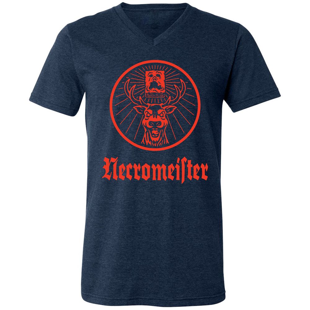 Unisex V-Neck T-Shirt - TVZFM4XH - Heather Navy - 15