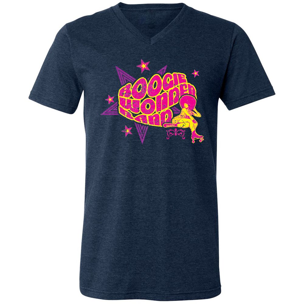 Unisex V-Neck T-Shirt - 8MDKS636 - Heather Navy - 15