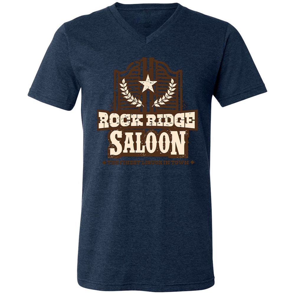 Unisex V-Neck T-Shirt - BLRX1YGY - Heather Navy - 15