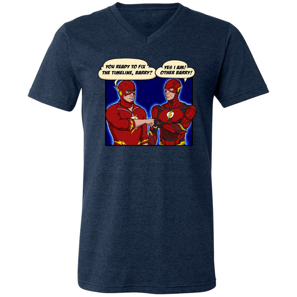 Unisex V-Neck T-Shirt - KBZ7WVSW - Heather Navy - 15