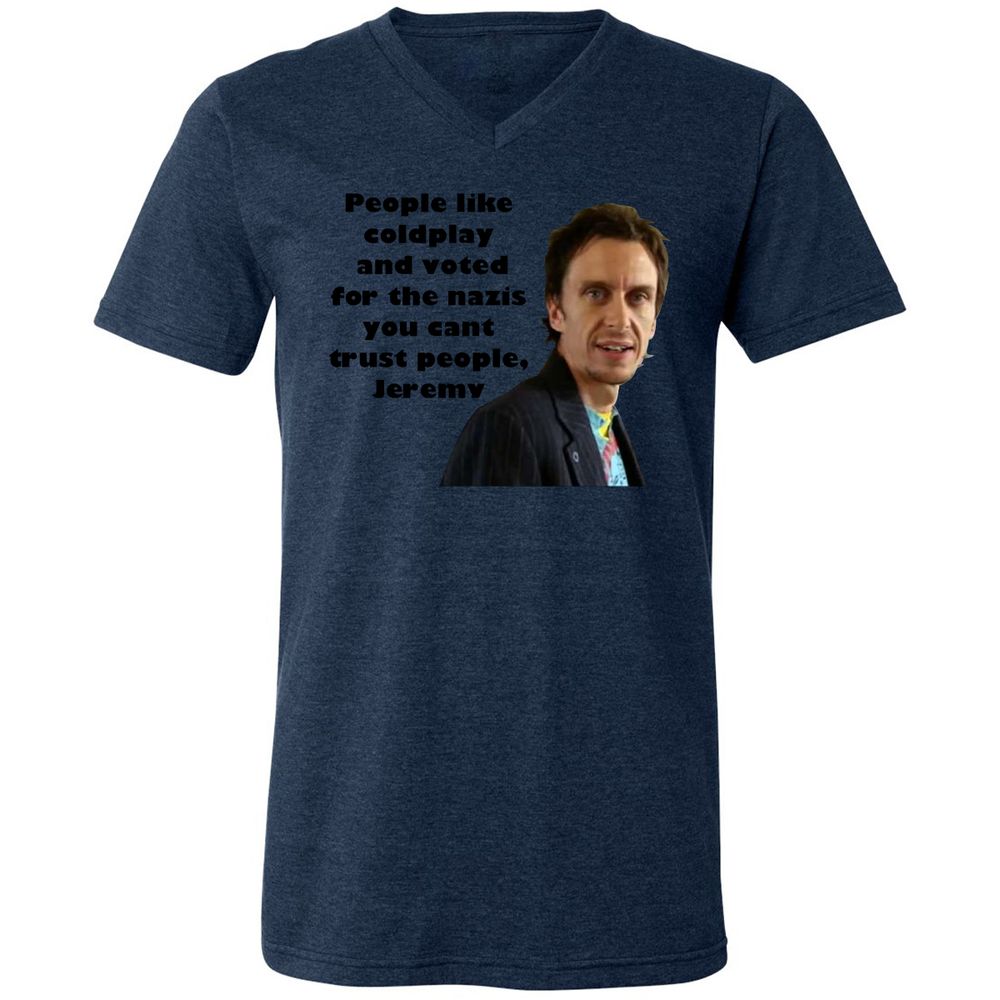 Unisex V-Neck T-Shirt - S7TCQBAB - Heather Navy - 15