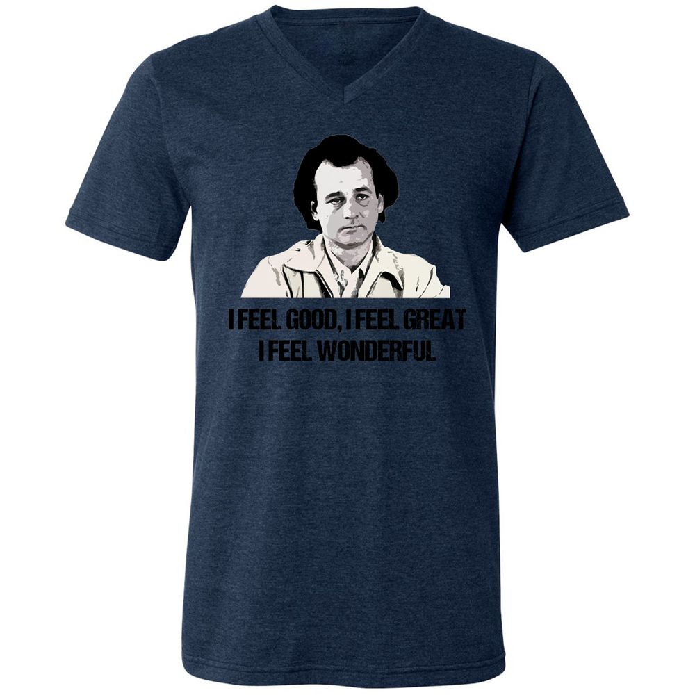 Unisex V-Neck T-Shirt - 8CMUJPWY - Heather Navy - 15