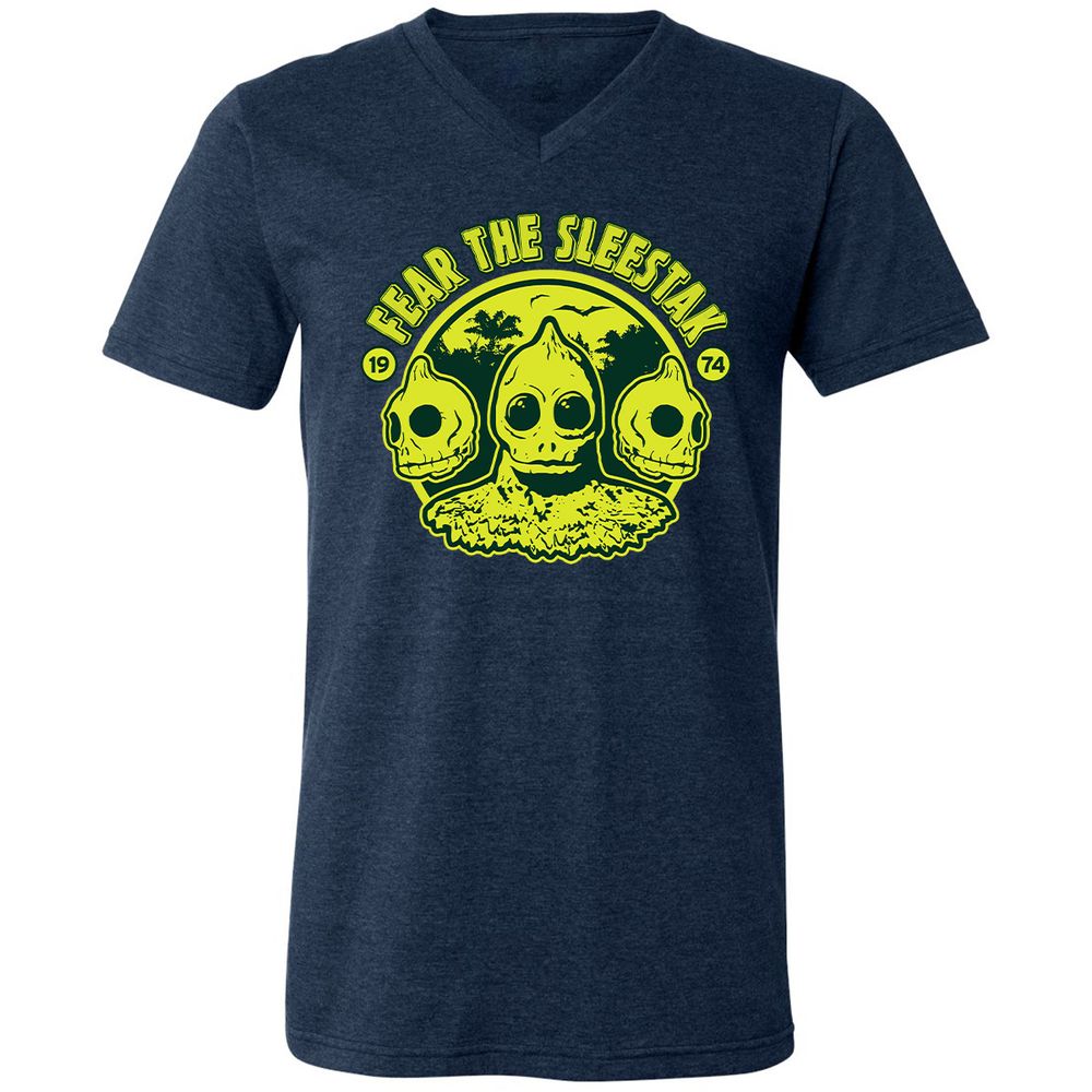 Unisex V-Neck T-Shirt - 43UXFTER - Heather Navy - 15