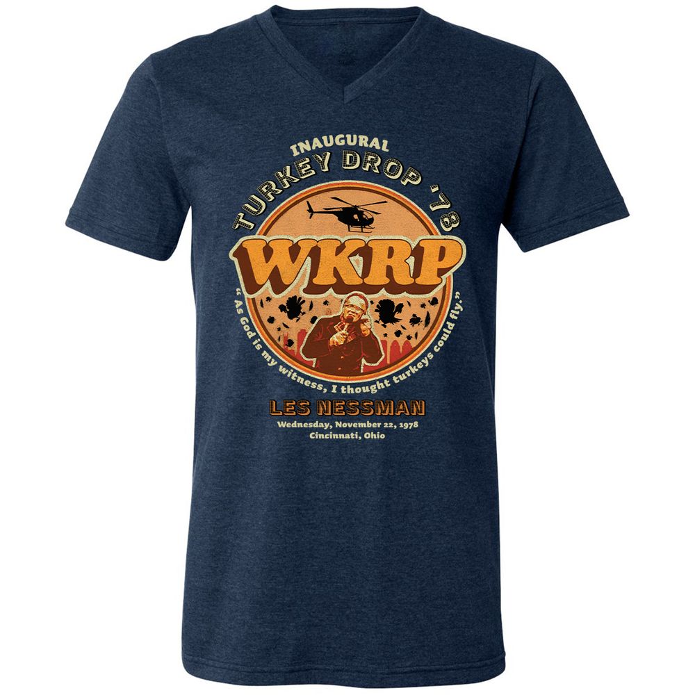 Unisex V-Neck T-Shirt - M8EQXNFQ - Heather Navy - 15