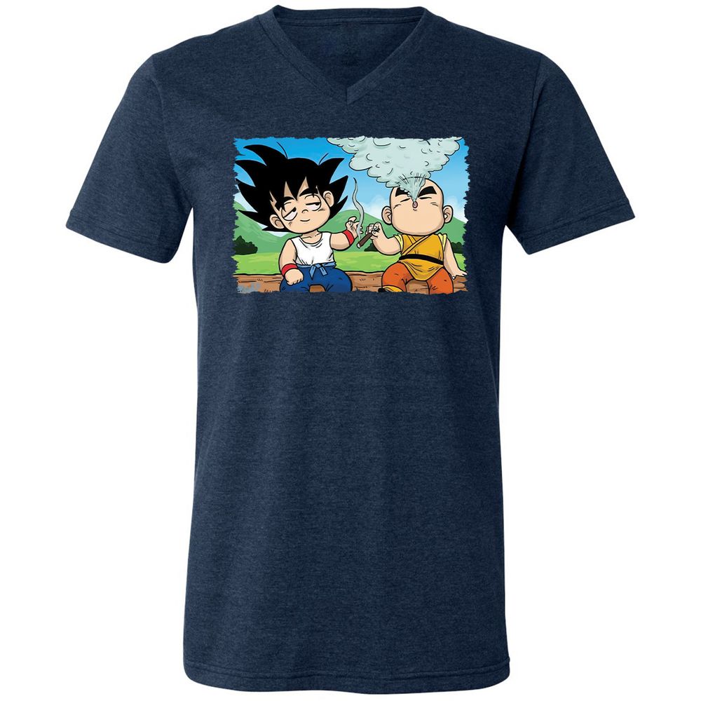 Unisex V-Neck T-Shirt - UYABYVP9 - Heather Navy - 15