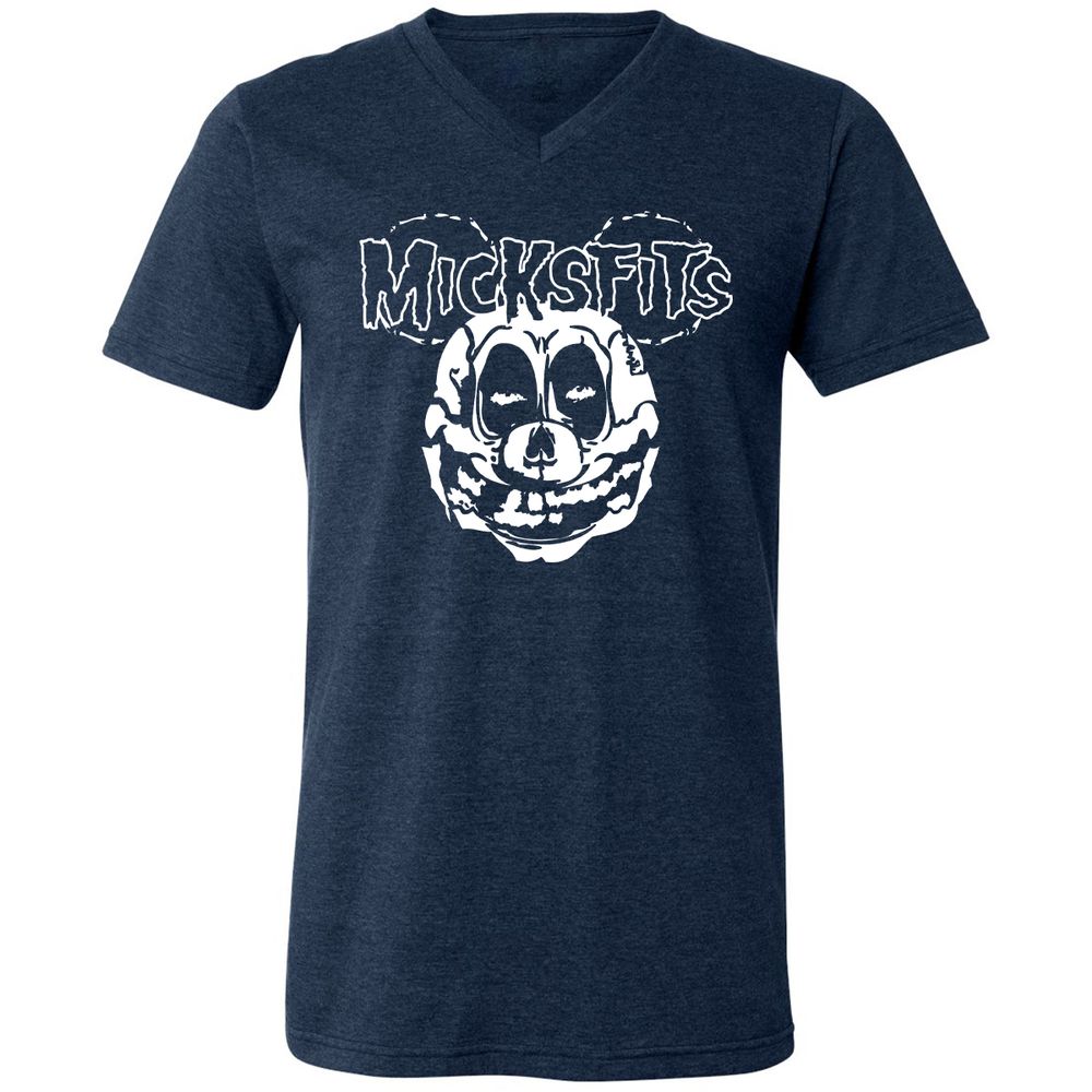 Unisex V-Neck T-Shirt - 1S1WN6DR - Heather Navy - 15