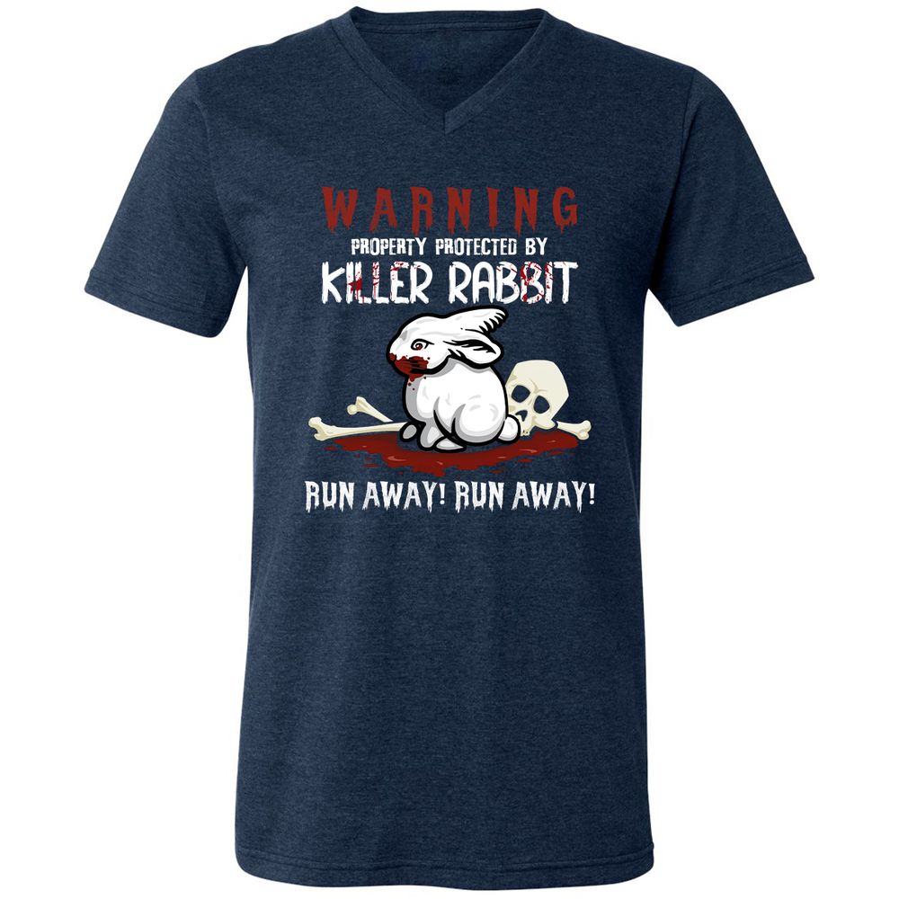 Unisex V-Neck T-Shirt - PWJBPH3J - Heather Navy - 15