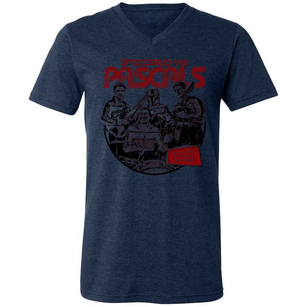 Unisex V-Neck T-Shirt - EWF1U8BL - Heather Navy - 15