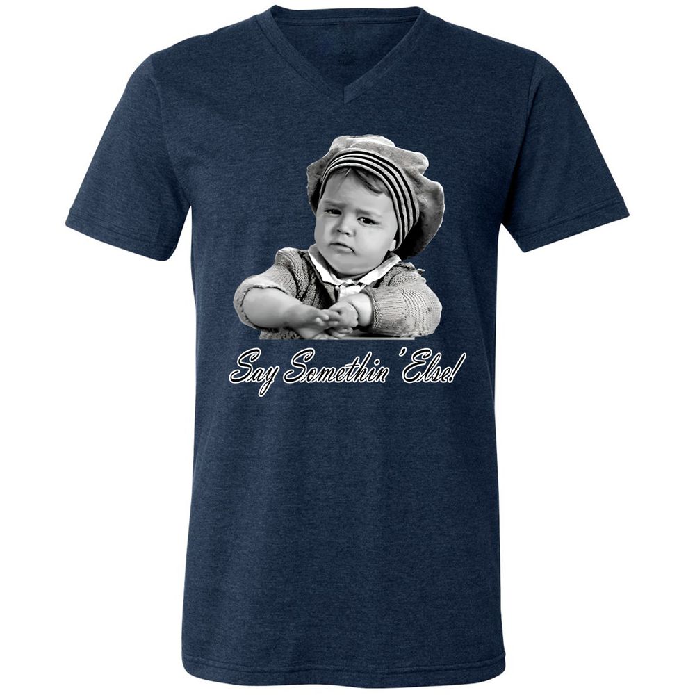 Unisex V-Neck T-Shirt - P1N87MQT - Heather Navy - 15