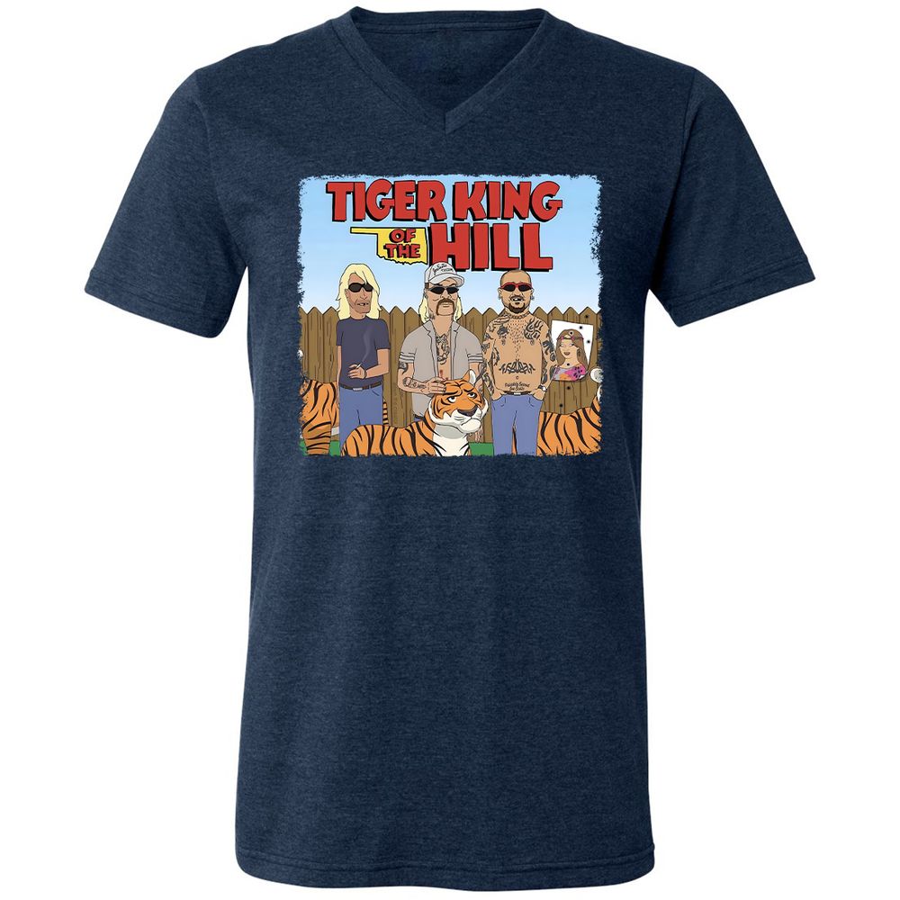 Unisex V-Neck T-Shirt - 9D7QNKSB - Heather Navy - 15