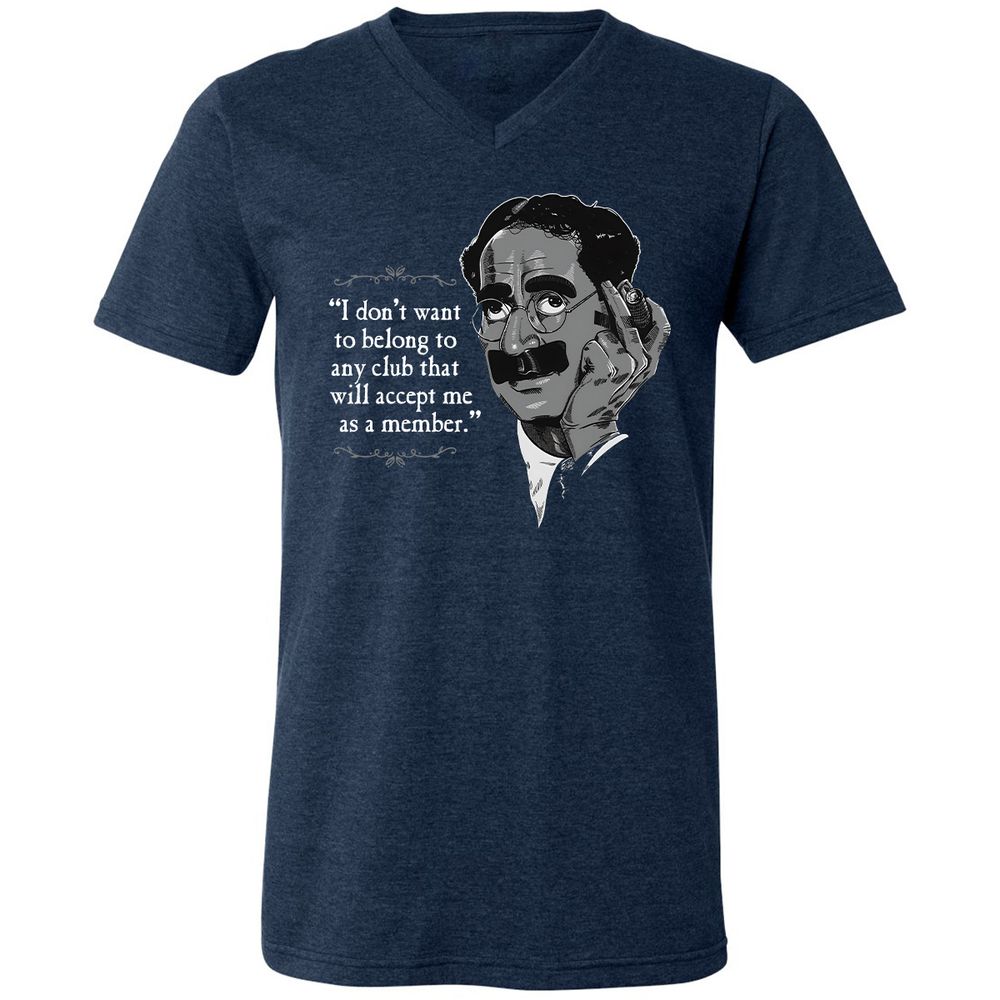 Unisex V-Neck T-Shirt - 9YLF2D9P - Heather Navy - 15