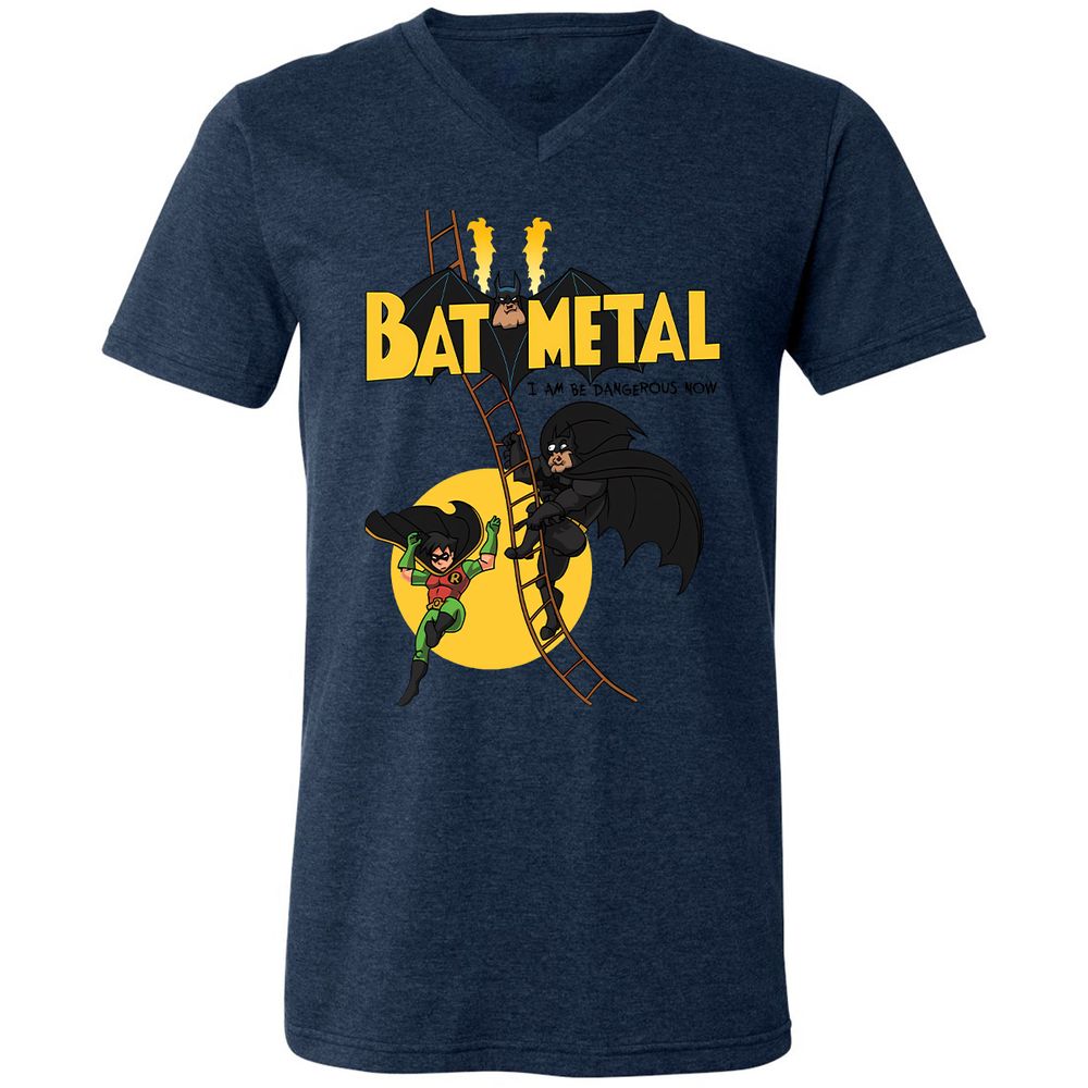 Unisex V-Neck T-Shirt - A15HXCUQ - Heather Navy - 15