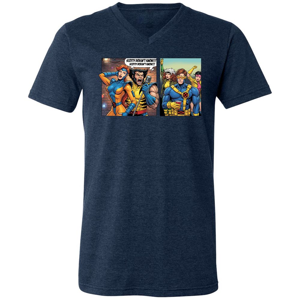 Unisex V-Neck T-Shirt - 9HNKLK99 - Heather Navy - 15