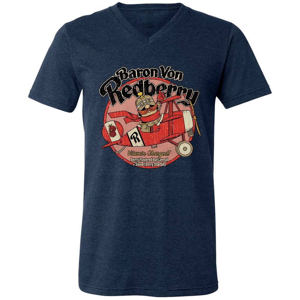 Unisex V-Neck T-Shirt - 1DW7PL7D - Heather Navy - 15