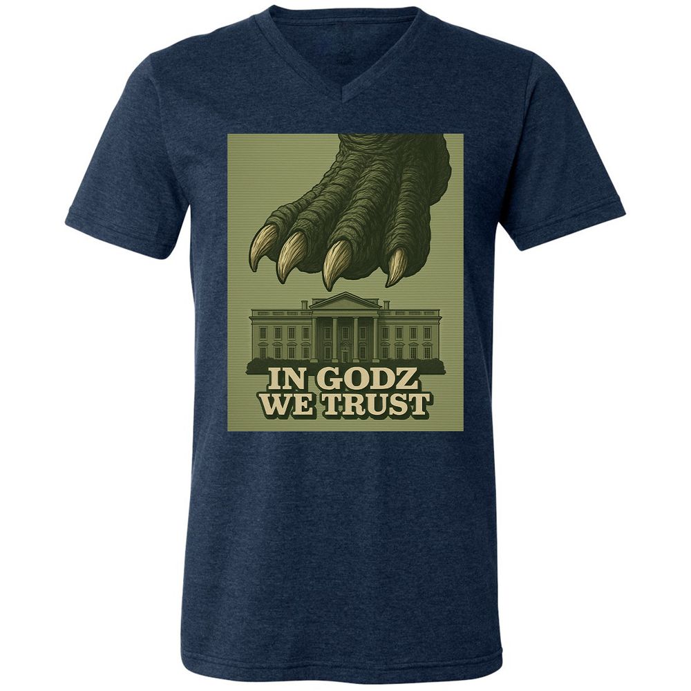 Unisex V-Neck T-Shirt - NJMADRS8 - Heather Navy - 15