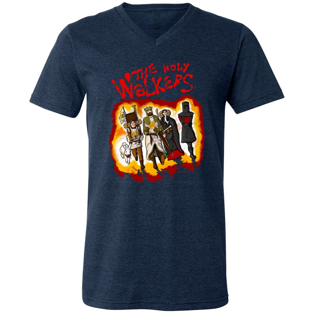 Unisex V-Neck T-Shirt - D8G7JVLV - Heather Navy - 15