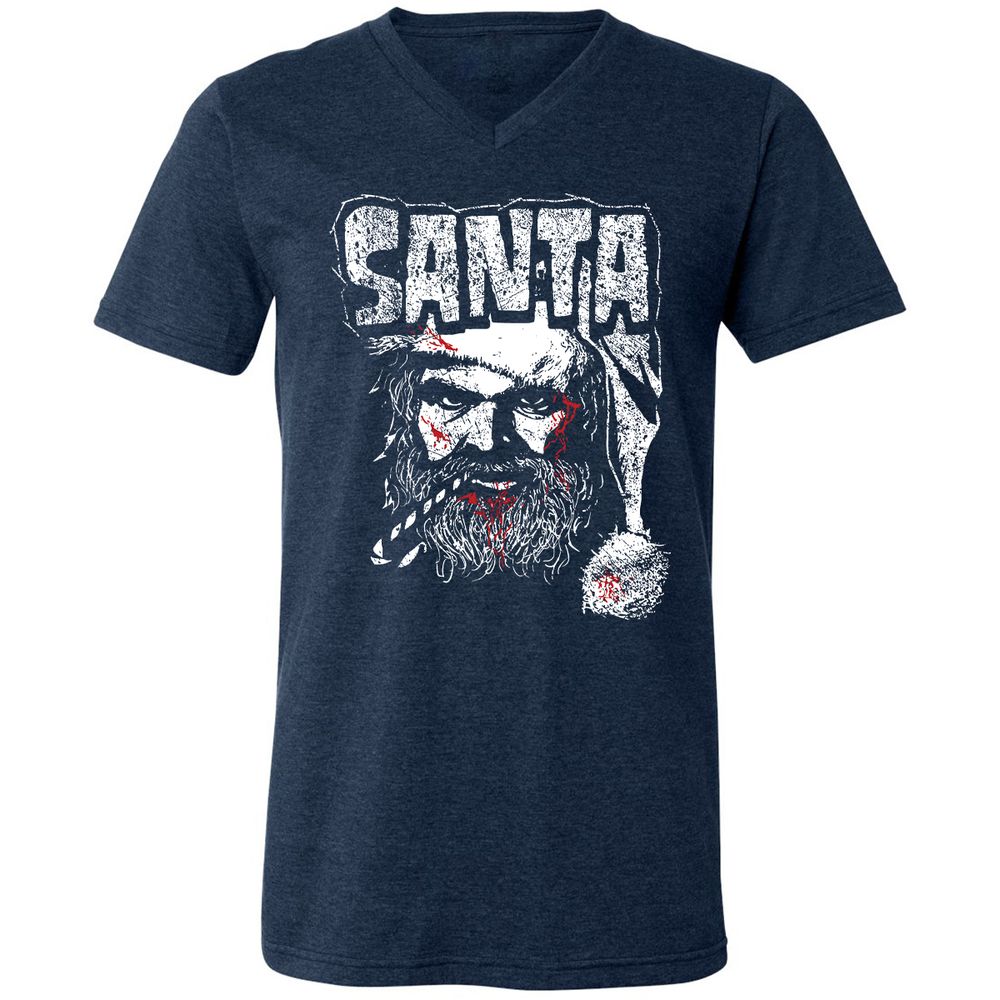 Unisex V-Neck T-Shirt - AT6QF4TE - Heather Navy - 15