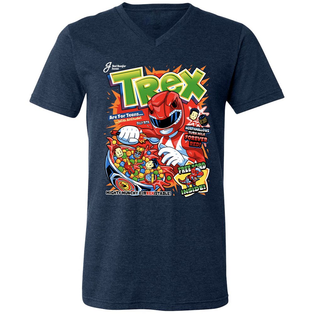 Unisex V-Neck T-Shirt - DKPFYQMS - Heather Navy - 15