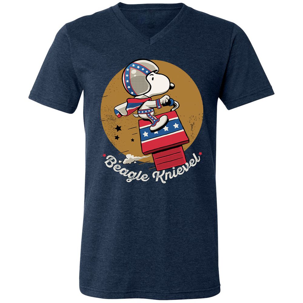 Unisex V-Neck T-Shirt - K614P9HG - Heather Navy - 15