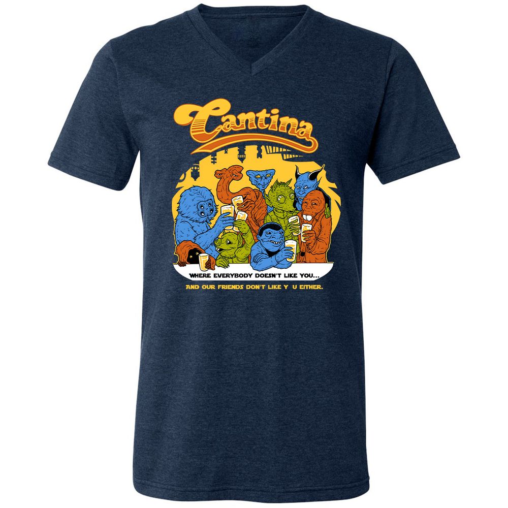 Unisex V-Neck T-Shirt - 1UCVQ2JX - Heather Navy - 15