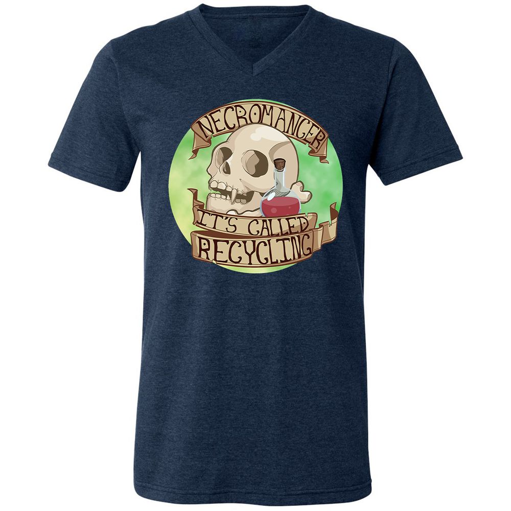 Unisex V-Neck T-Shirt - LTHSXDYK - Heather Navy - 15