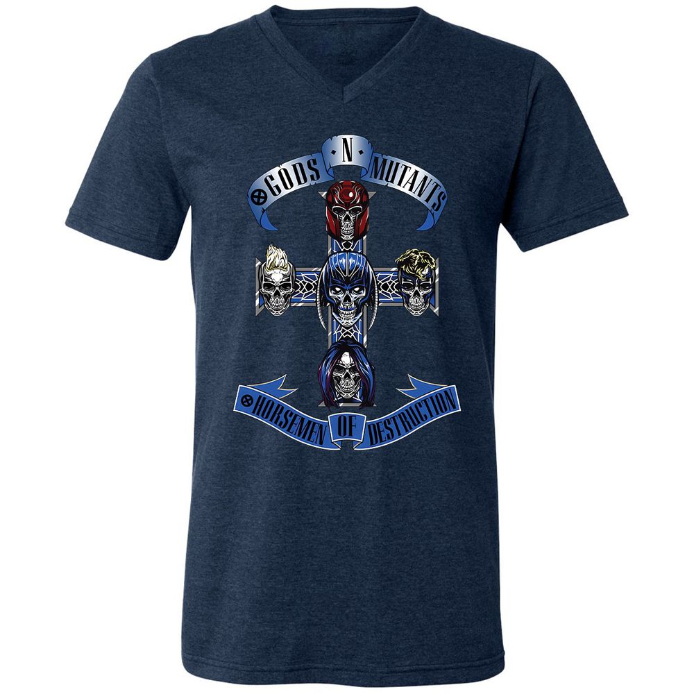 Unisex V-Neck T-Shirt - 4WEUJTJC - Heather Navy - 15