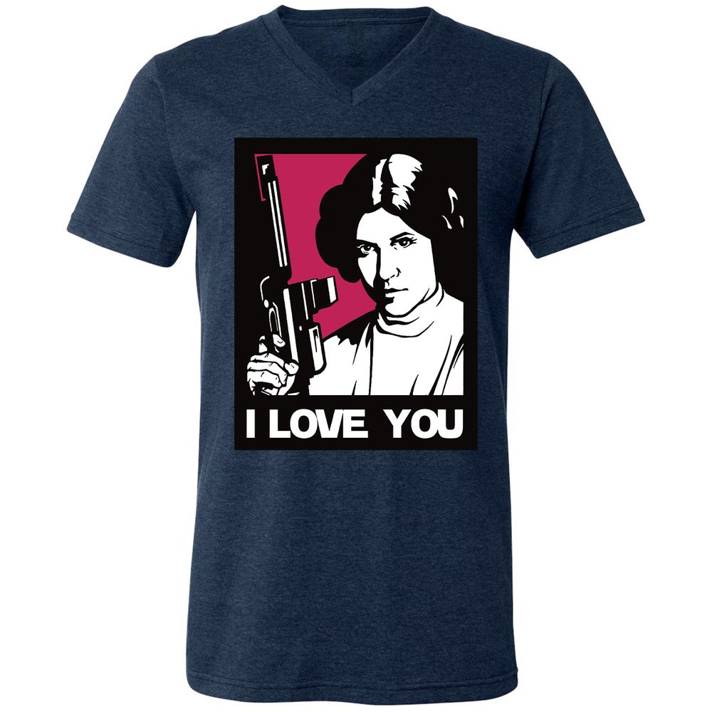 Unisex V-Neck T-Shirt - USLZ2UDJ - Heather Navy - 15