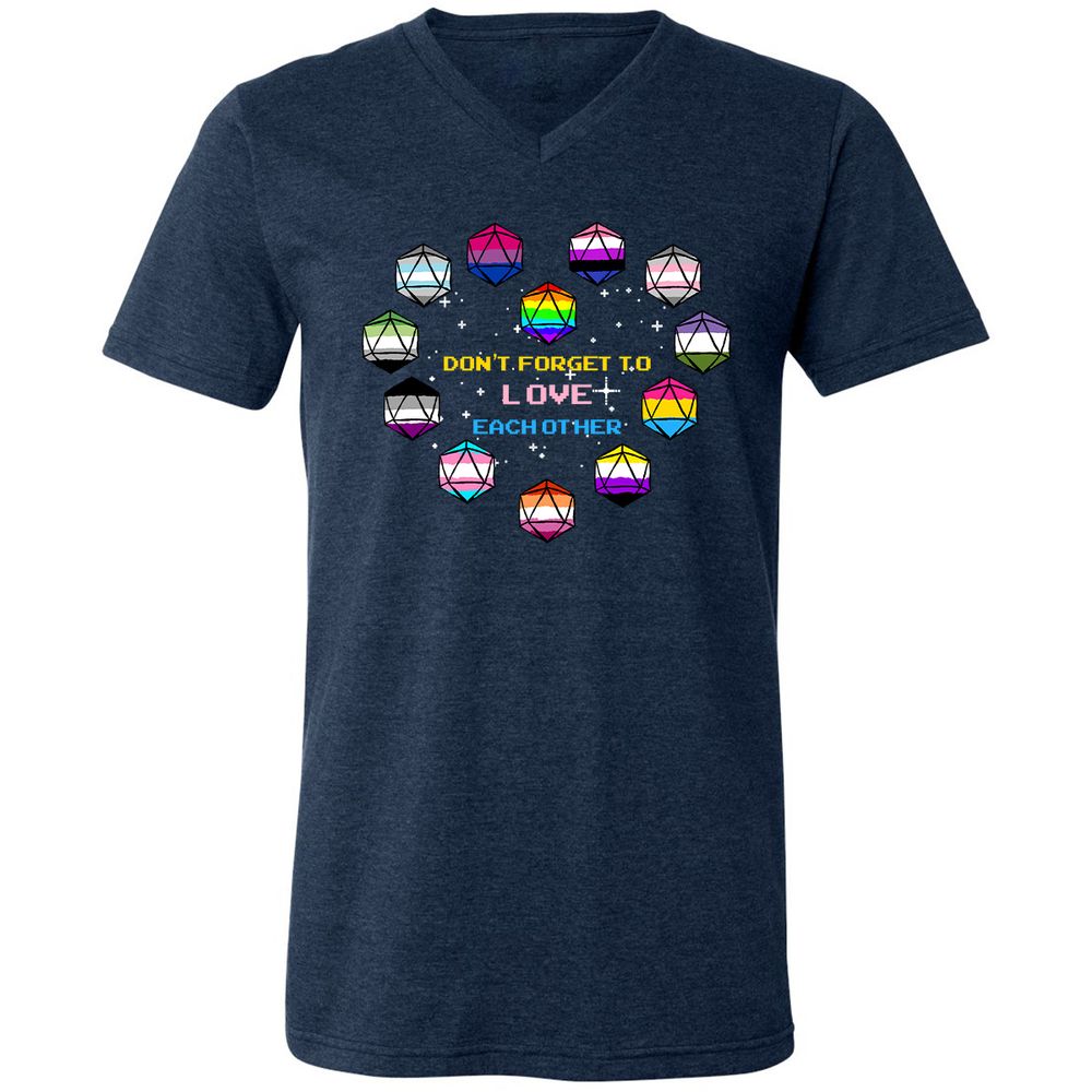 Unisex V-Neck T-Shirt - T1NCAVM8 - Heather Navy - 15