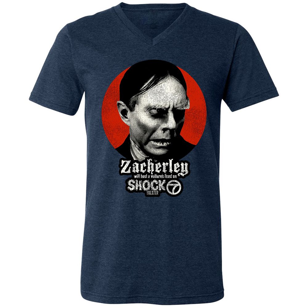 Unisex V-Neck T-Shirt - N7Q9G3VW - Heather Navy - 15