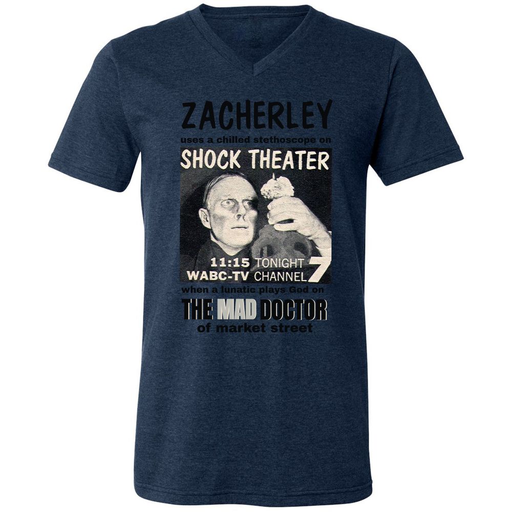 Unisex V-Neck T-Shirt - N63WRNDZ - Heather Navy - 15