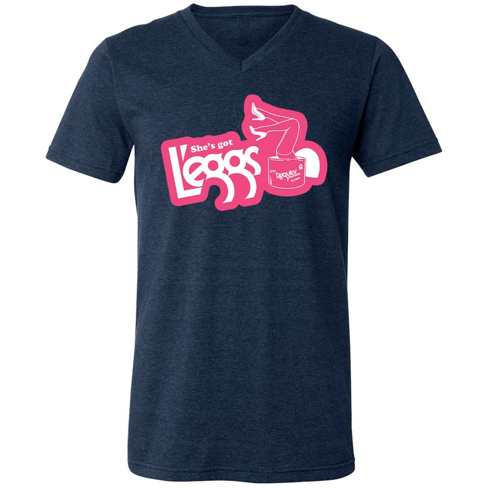 Unisex V-Neck T-Shirt - 6LR8ZKR5 - Heather Navy - 15