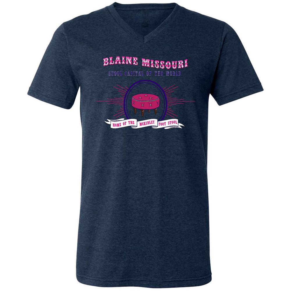 Unisex V-Neck T-Shirt - EJPHC9MR - Heather Navy - 15