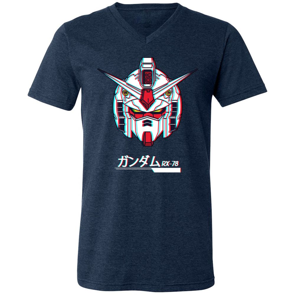 Unisex V-Neck T-Shirt - WQVEUS59 - Heather Navy - 15