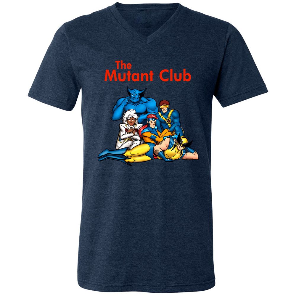 Unisex V-Neck T-Shirt - 48X8KQ5Z - Heather Navy - 15