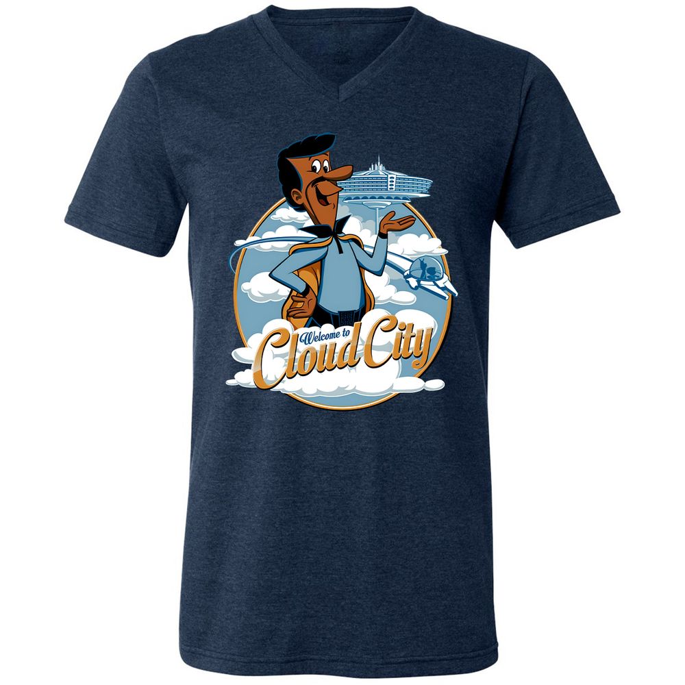 Unisex V-Neck T-Shirt - QAYFGR75 - Heather Navy - 15