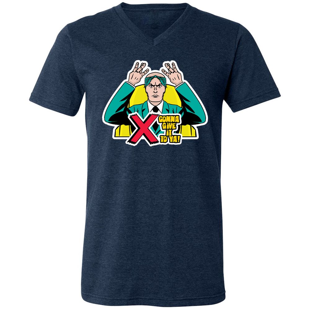 Unisex V-Neck T-Shirt - K3K2HSDX - Heather Navy - 15