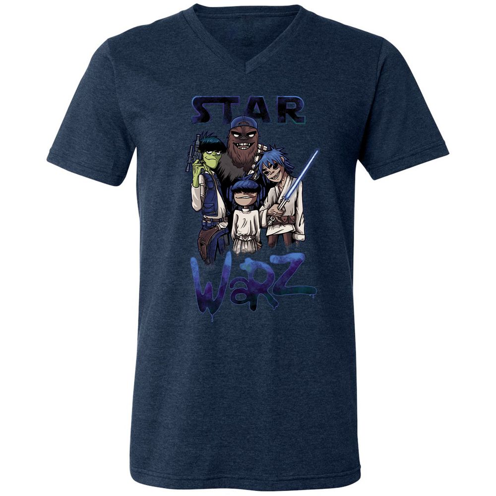 Unisex V-Neck T-Shirt - JU23ZCYD - Heather Navy - 15
