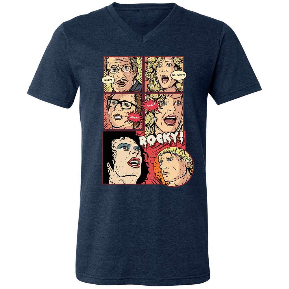 Unisex V-Neck T-Shirt - YL2EF6FS - Heather Navy - 15