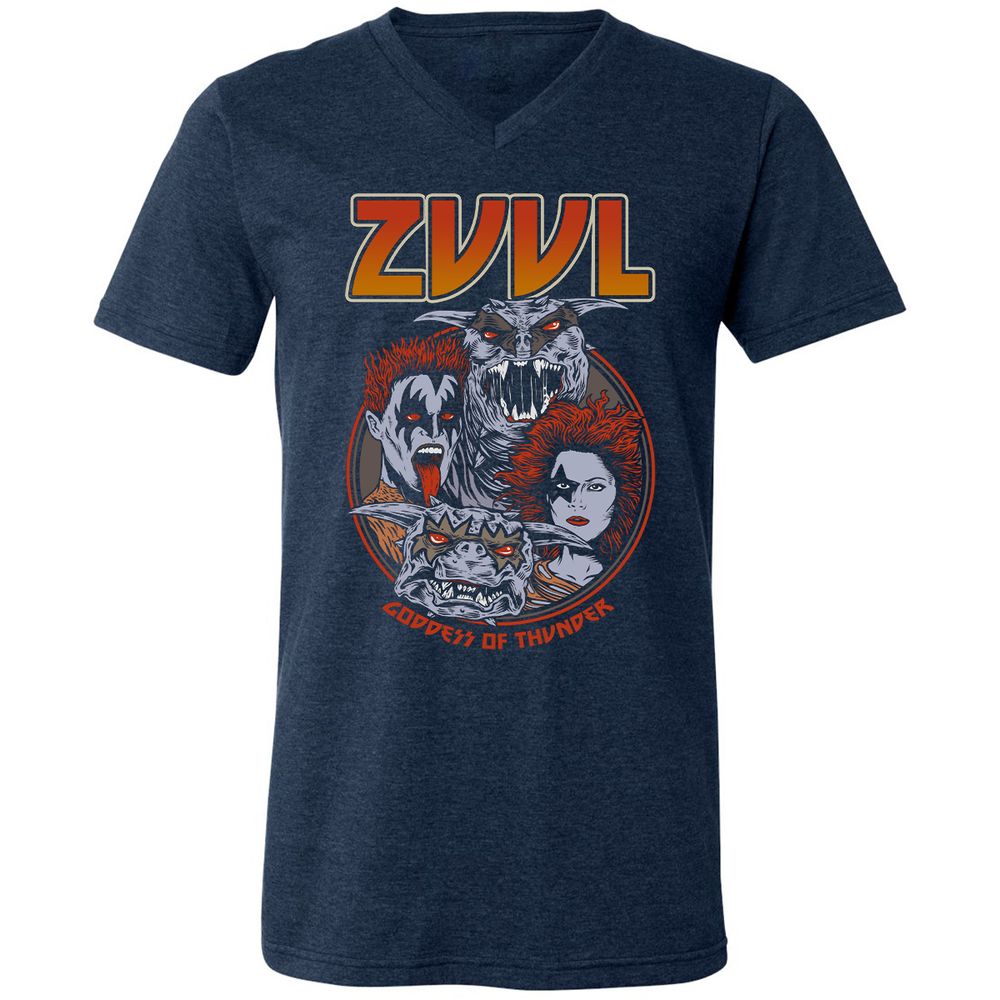 Unisex V-Neck T-Shirt - 3SGQC2ER - Heather Navy - 15